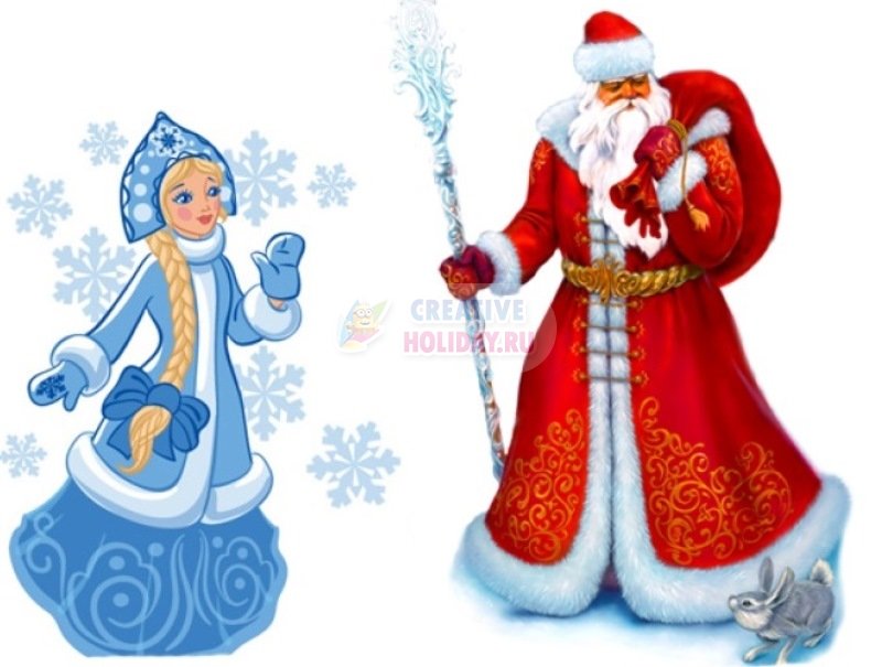 Рисунок Деда Мороза и Снегурочки: поэтапно с фото